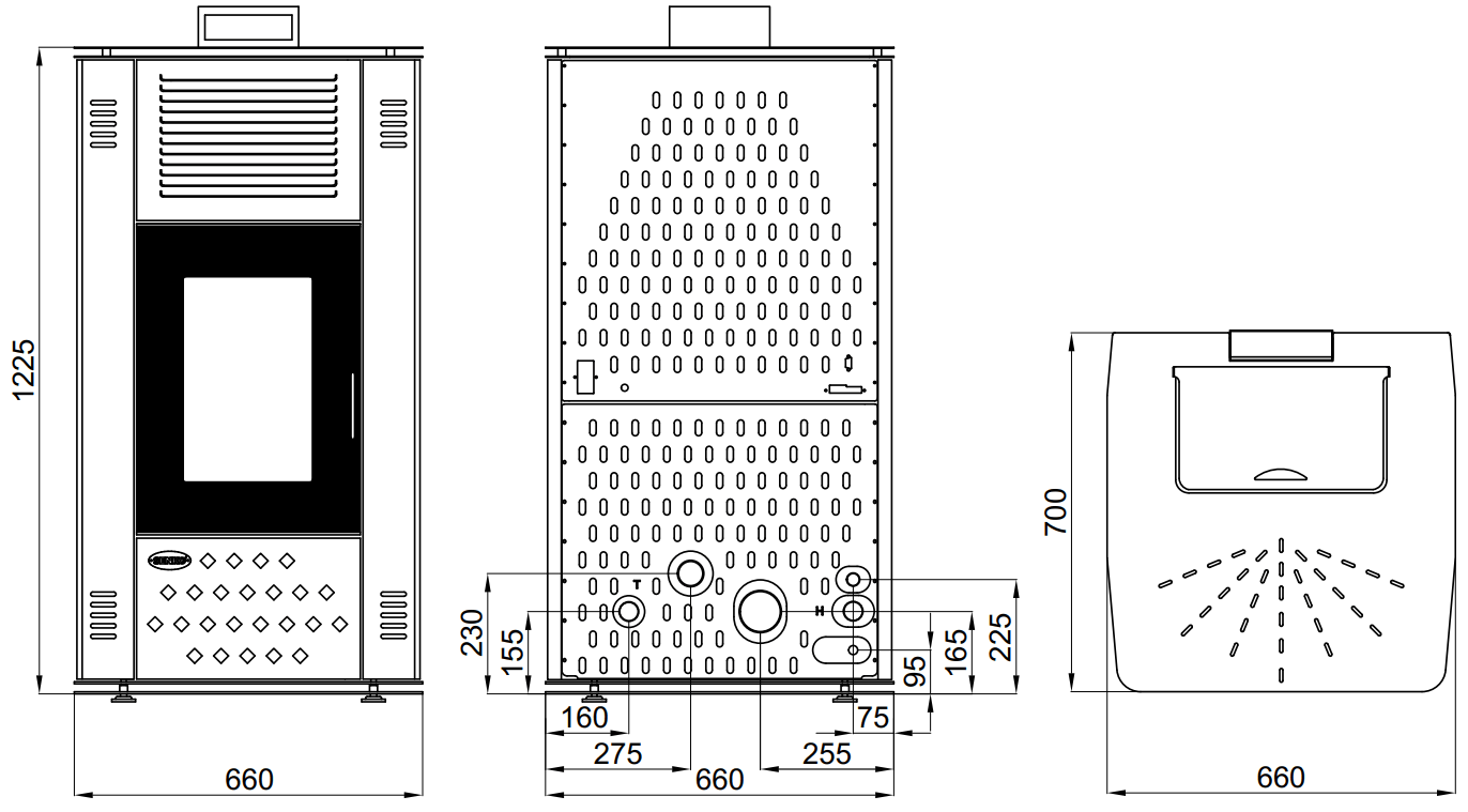 Pellet Stove for central heating P20 WATER+AIR Senko cookers, stoves